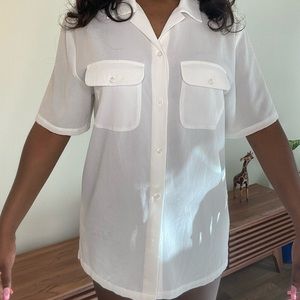 White short sleeve button up